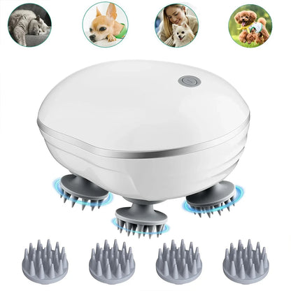 Scalp Massager with Adjustable Speed & Red Light Therapy